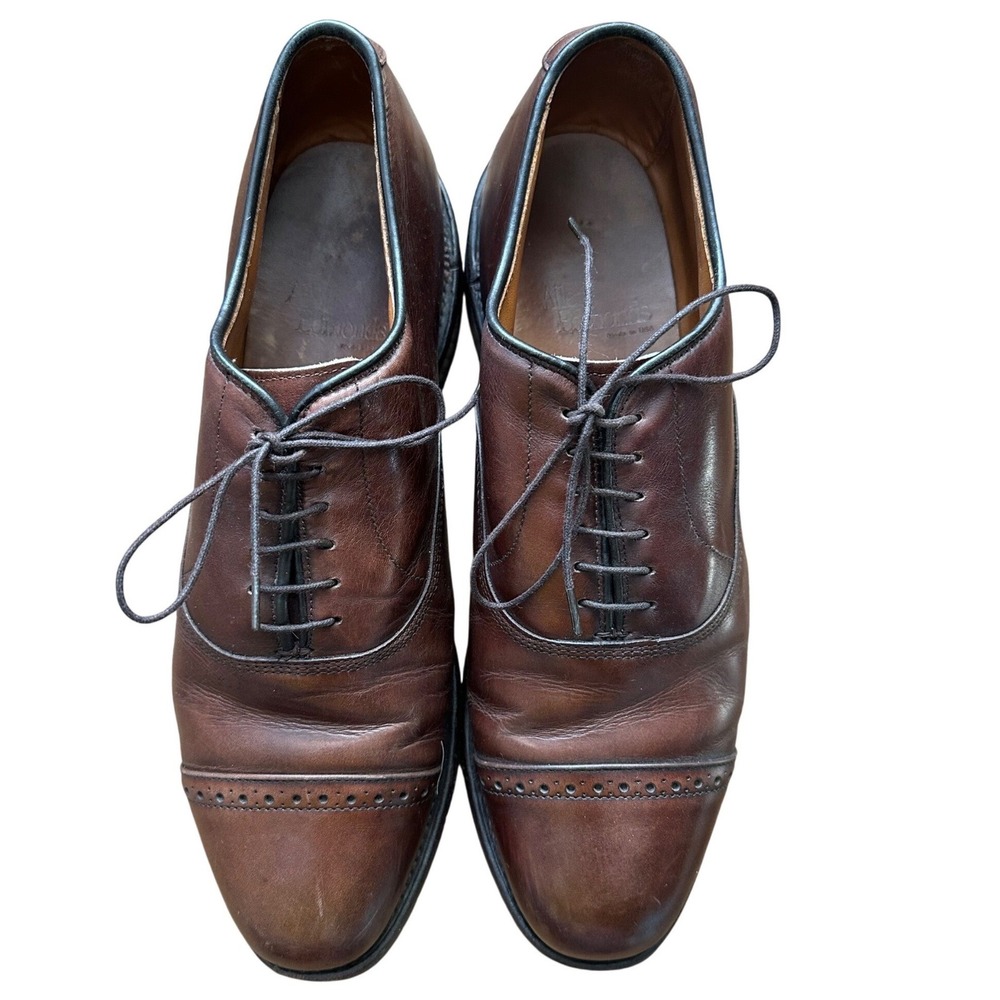 Allen Edmonds Fifth Avenue Merlot Cap Toe Oxford‎ Leather US 10 Box Brush Bags